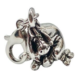 Vintage Disney Eeyore Clip On Charm Silver Tone Signed Disneyana 3D Zipper Pull